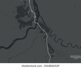 Vector city map of Fort McMurray Alberta in Canada with white roads isolated on a grey background.