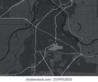 Vector city map of Fort Smith Arkansas in the United States of America with white roads isolated on a grey background.