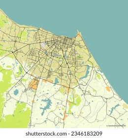 Mapa de la ciudad vectorial de Fortaleza, Estado de Ceará, Brasil