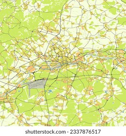 Vector city map of Frankfurt, Germany