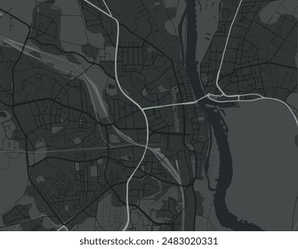 Vector city map of Frankfurt am Oder in Germany with white roads isolated on a grey background.