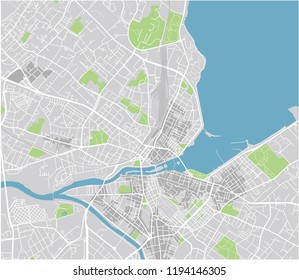 Vector city map of Geneva with well organized separated layers.