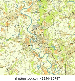 Mapa vectorial de Düsseldorf, Alemania