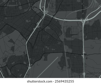 Vector city map of Getafe in Spain with white roads isolated on a grey background.