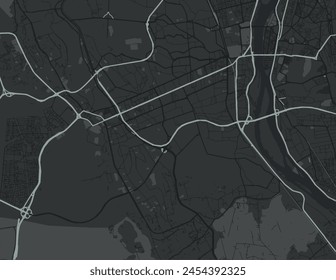 Vector city map of Giza in Egypt with white roads isolated on a grey background.