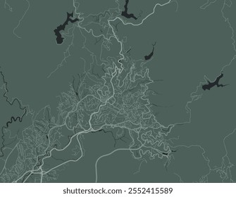 Vector city map of Guanajuato in Mexico with white roads isolated on a green background.