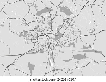 Vector city map of Guildford in the United Kingdom with black roads isolated on a grey background.