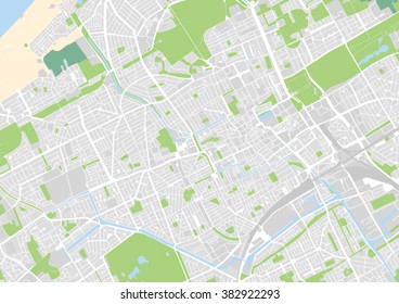 vector city map of The Hague, Netherlands