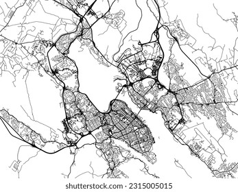 Vector city map of Halifax Nova Scotia in Canada with black roads isolated on a white background.