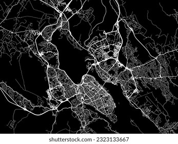 Vector city map of Halifax Nova Scotia in Canada with white roads isolated on a black background.