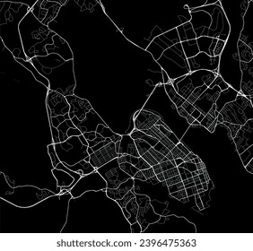 Vector city map of Halifax Nova Scotia in Canada with white roads isolated on a black background.