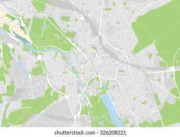 vector city map of Hanover, Germany