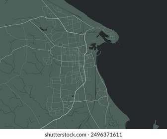 Vector city map of Hartlepool in the United Kingdom with white roads isolated on a green background.