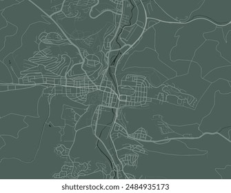 Vector city map of Heidenheim an der Brenz in Germany with white roads isolated on a green background.