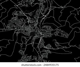 Vector city map of Heidenheim an der Brenz in Germany with white roads isolated on a black background.