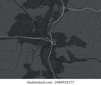 Vector city map of Heidenheim an der Brenz in Germany with white roads isolated on a grey background