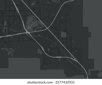 Vector city map of Henderson Nevada in the United States of America with white roads isolated on a grey background.