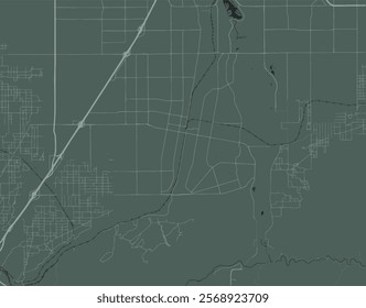 Vector city map of Hesperia California in the United Stated of America with white roads isolated on a green background.