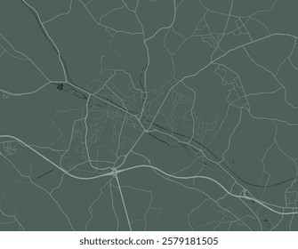 Vector city map of High Wycombe in the United Kingdom with white roads isolated on a green background.