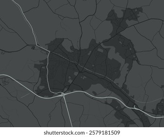 Vector city map of High Wycombe in the United Kingdom with white roads isolated on a grey background.