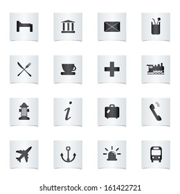 Vector city map icons set.