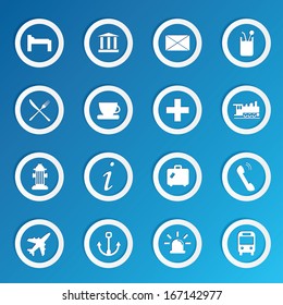Vector city map icons set.