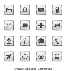 Vector city map icons set.