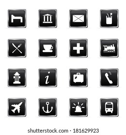 Vector city map icons set.
