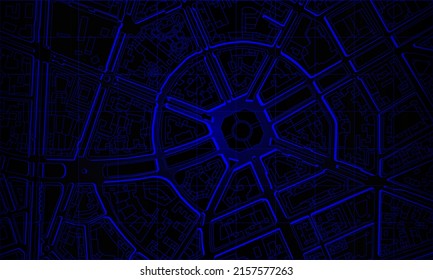 Ilustración del mapa de la ciudad vectorial. Mapa moderno de la ciudad.