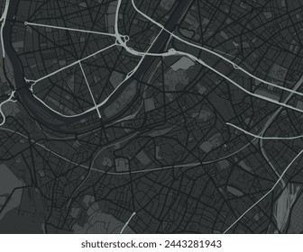 Vector city map of Issy-les-Moulineaux in France with white roads isolated on a grey background.