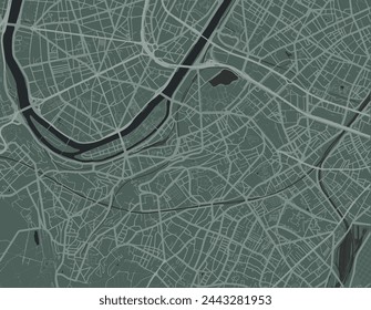 Vector city map of Issy-les-Moulineaux in France with white roads isolated on a green background.