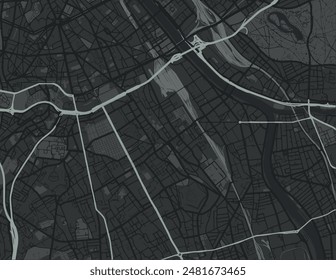 Vektorgrafik Stadtplan von Ivry-sur-Seine in Frankreich mit weißen Straßen isoliert auf einem grauen Hintergrund.