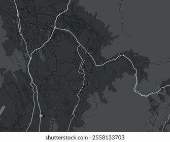 Vector city map of Jiutepec in Mexico with white roads isolated on a grey background.