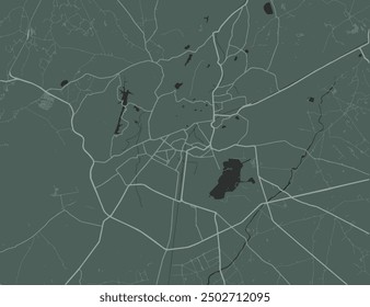 Vector city map of Jodhpur in the Republic of India with white roads isolated on a green background.