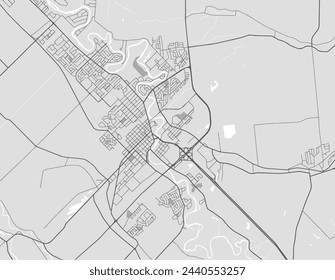 Vector city map of Joliette Quebec in Canada with black roads isolated on a grey background.