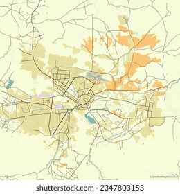 Vector city map of Kabul Afghanistan