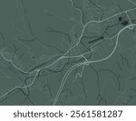 Vector city map of Kapfenberg in Austria with white roads isolated on a green background.