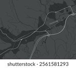 Vector city map of Kapfenberg in Austria with white roads isolated on a grey background.