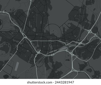 Vector city map of Karlsruhe in Germany with white roads isolated on a grey background.