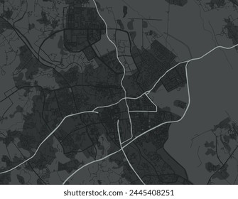 Vector city map of Khamis Mushait in the Kingdom of Saudi Arabia with white roads isolated on a grey background.