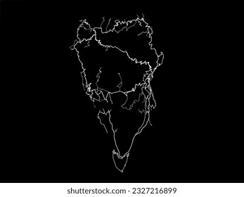 Vector city map of La Palma in Spain with white roads isolated on a black background.
