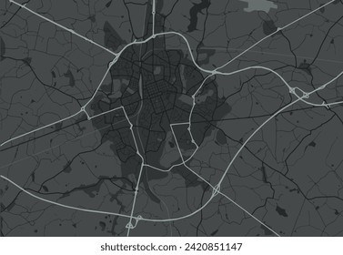 Vector city map of La Roche-sur-Yon in France with white roads isolated on a grey background.