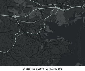 Vector city map of La Seyne-sur-Mer in the France with whute roads isolated on a grey background.