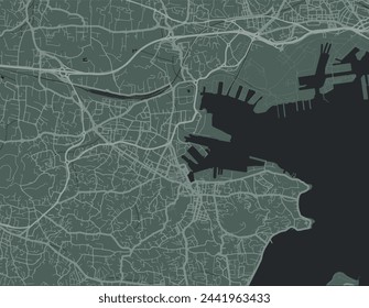 Vector city map of La Seyne-sur-Mer in the France with white roads isolated on a green background.