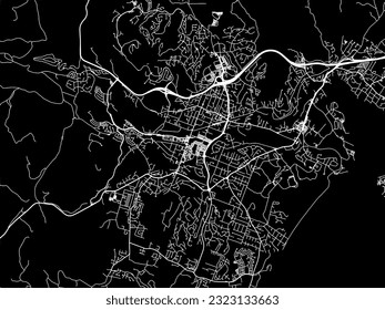 Vector city map of Langford British Columbia in Canada with white roads isolated on a black background.