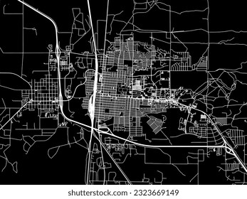 Vector city map of Laramie Wyoming in the United States of America with white roads isolated on a black background.