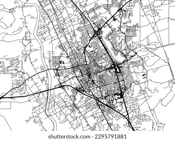 Vector city map of Las Cruces New Mexico in the United States of America with black roads isolated on a white background.