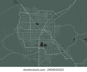 Vector city map of Las Vegas Metro Nevada in the United States of America with white roads isolated on a green background.