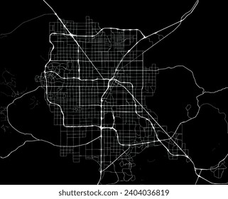 Stadtplan von Las Vegas Metro Nevada in den Vereinigten Staaten von Amerika mit weißen Straßen einzeln auf schwarzem Hintergrund.