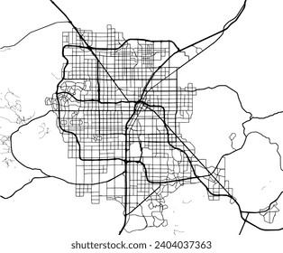 Stadtplan von Las Vegas Metro Nevada in den Vereinigten Staaten von Amerika mit schwarzen Straßen einzeln auf weißem Hintergrund.